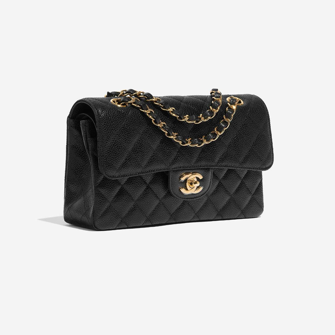 Classic Double Flap Bag Quilted Caviar Small