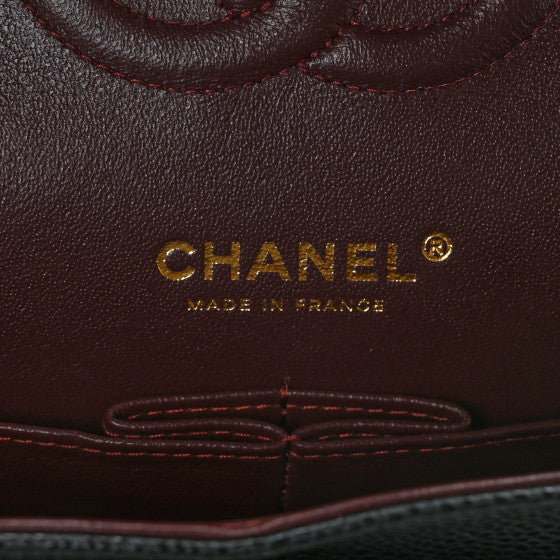 Classic Double Flap Bag Quilted Caviar Medium Gold Hardware