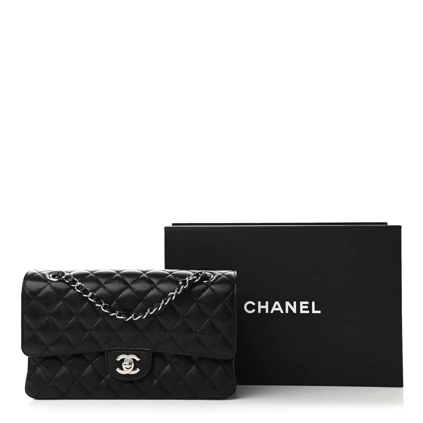 Classic Double Flap Bag Quilted Caviar Medium