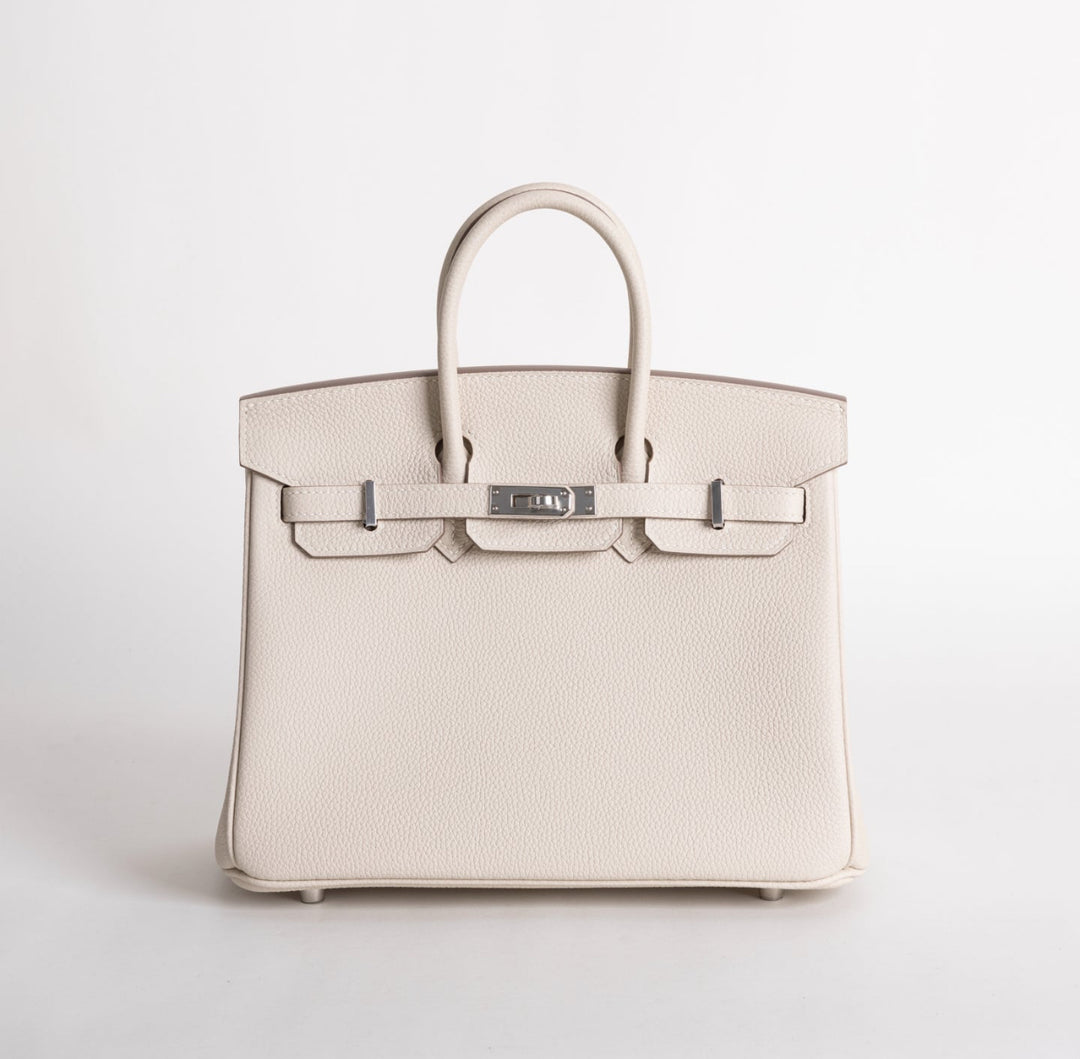 Birkin 25 Craie Togo Palladium Hardware
