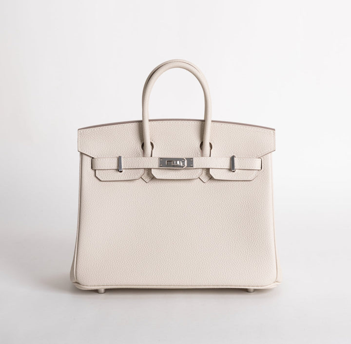 Birkin 25 Craie Togo Palladium Hardware
