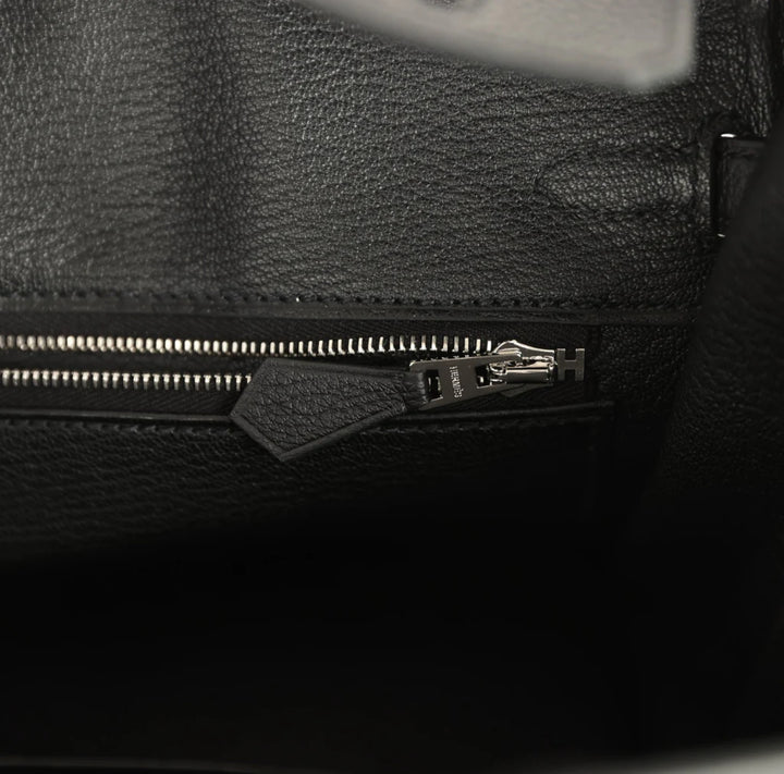 Birkin 25 Black Togo Palladium Hardware W Stamp