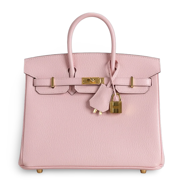 Birkin 25 Chevre Leather Rose Sakura Gold Hardware