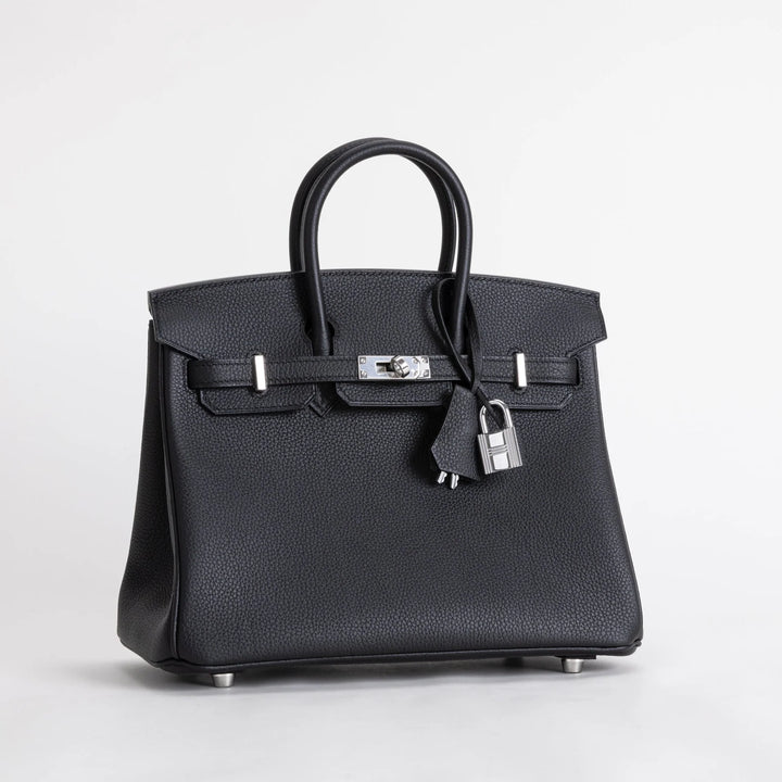 Birkin 25 Black Togo Palladium Hardware W Stamp