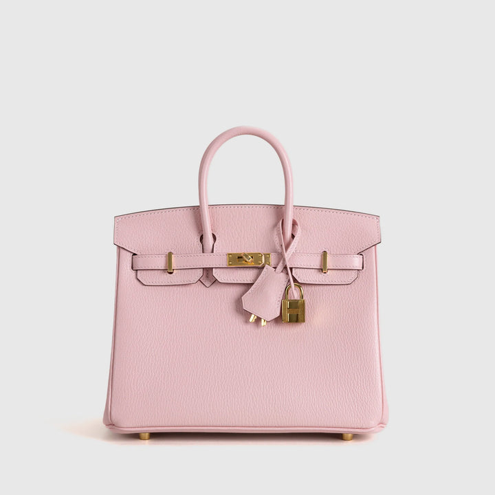 Birkin 25 Chevre Leather Rose Sakura Gold Hardware