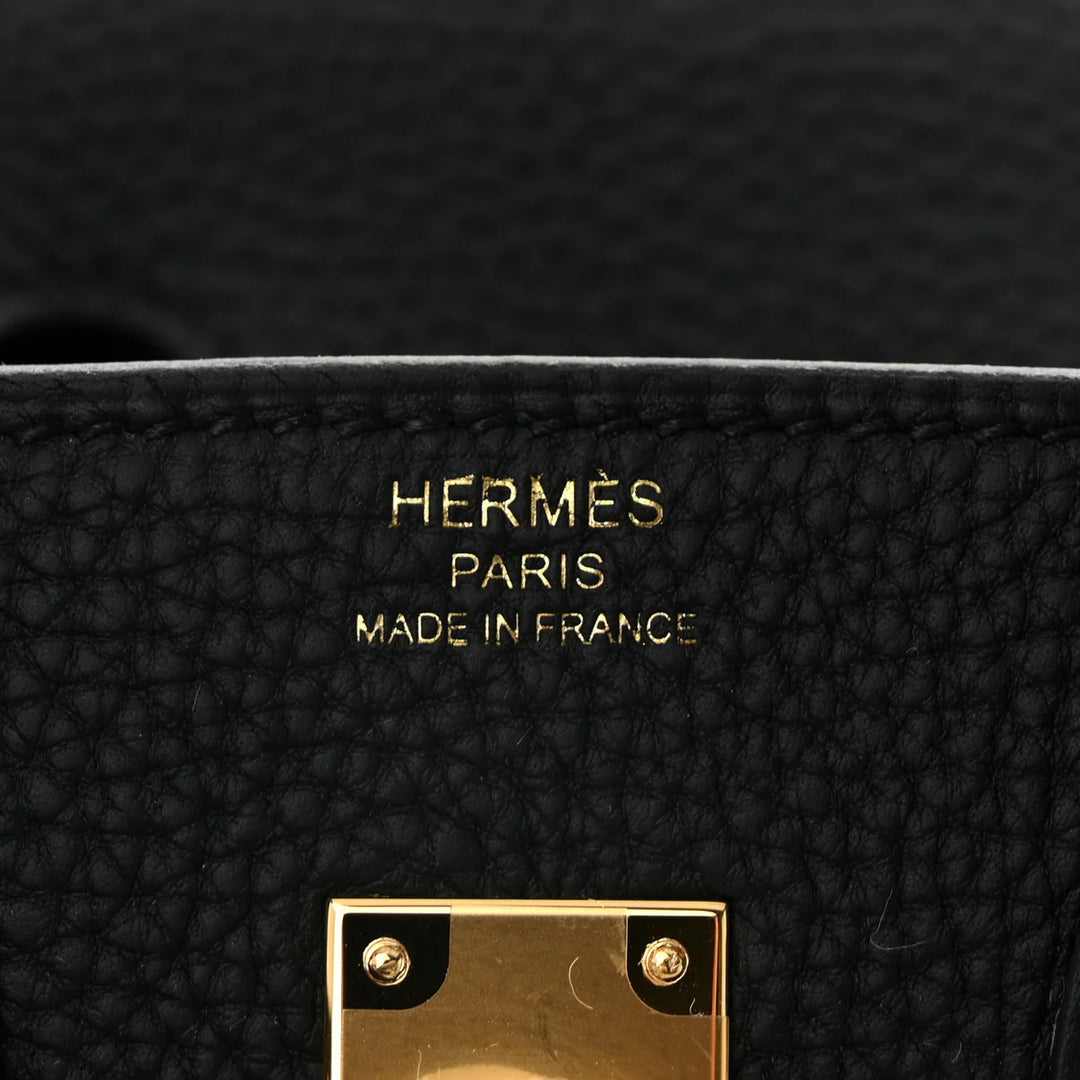 Birkin 25 Black Togo Gold Hardware K Stamp