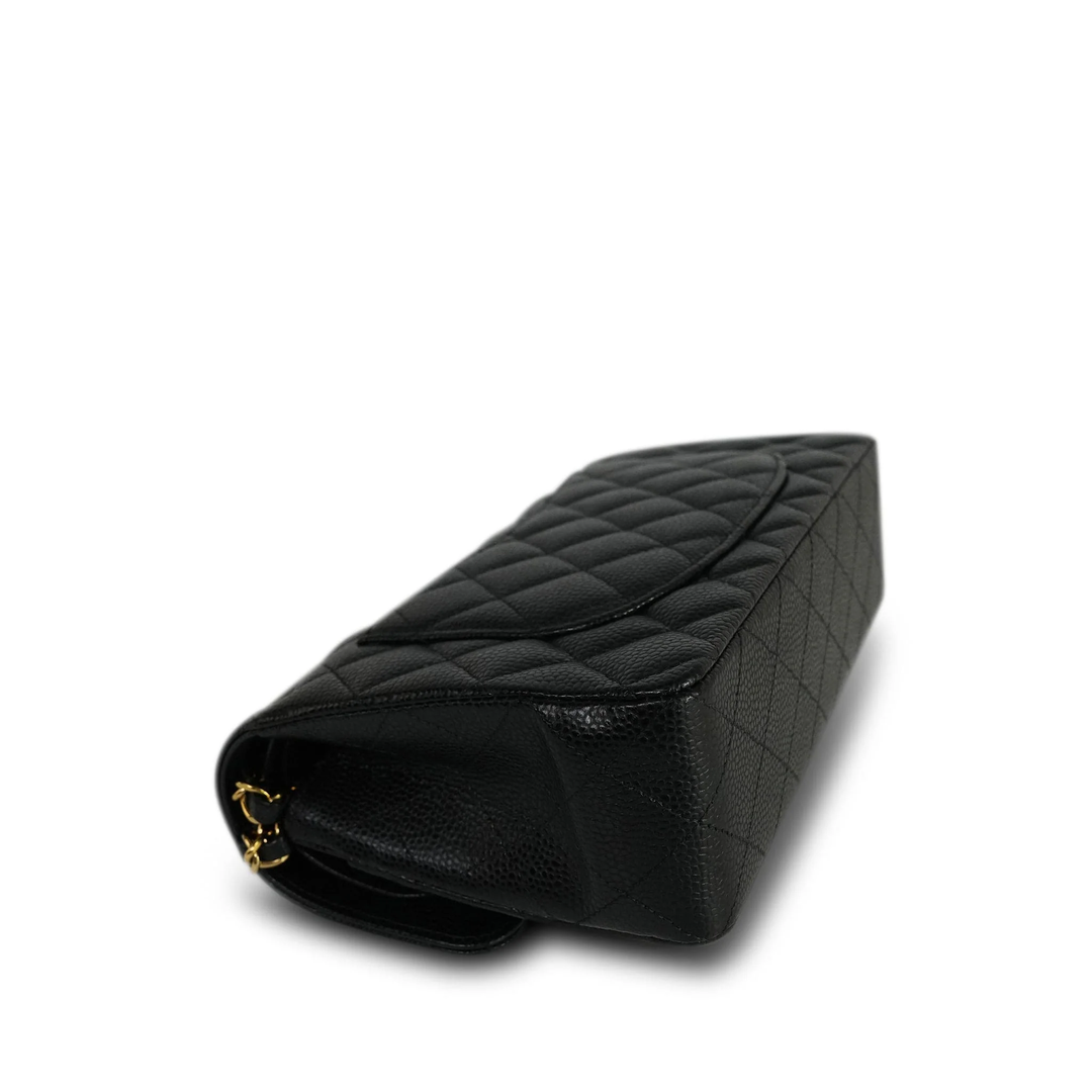 Classic Double Flap Bag Quilted Caviar Small