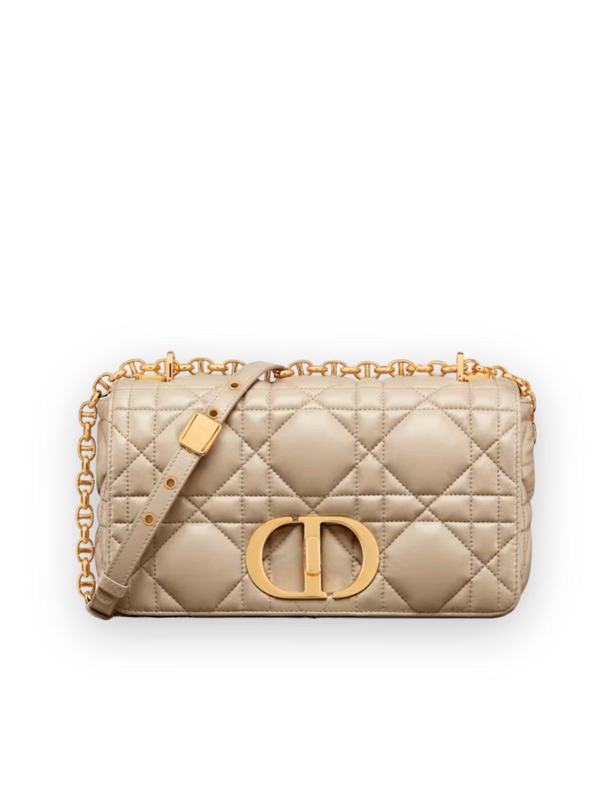 Dior Quilted Macrocannage Calfskin Medium Sand -