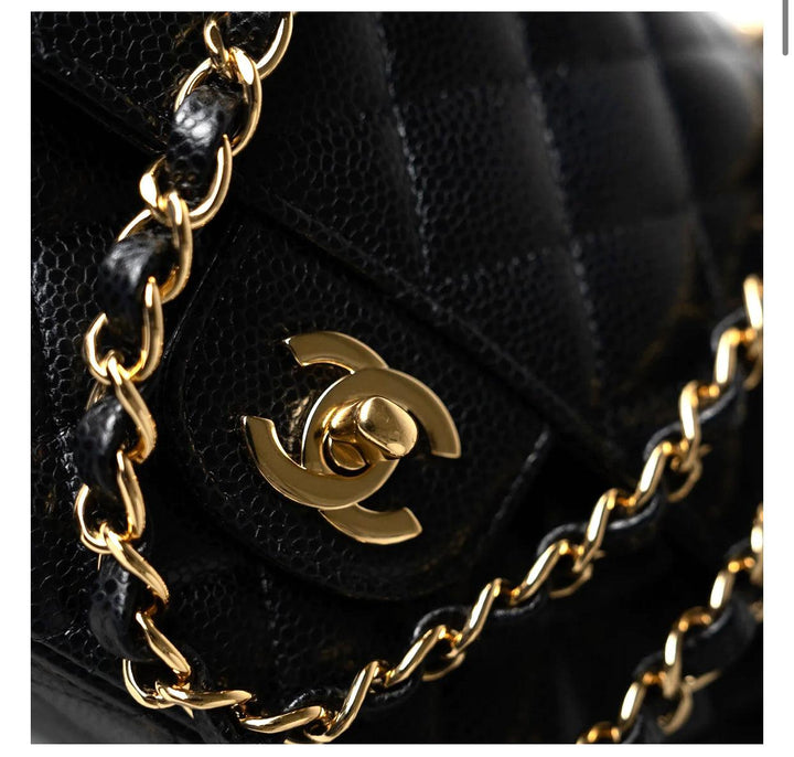 Chanel Classic Double Flap Bag Quilted Caviar Medium - My Luxe Bag