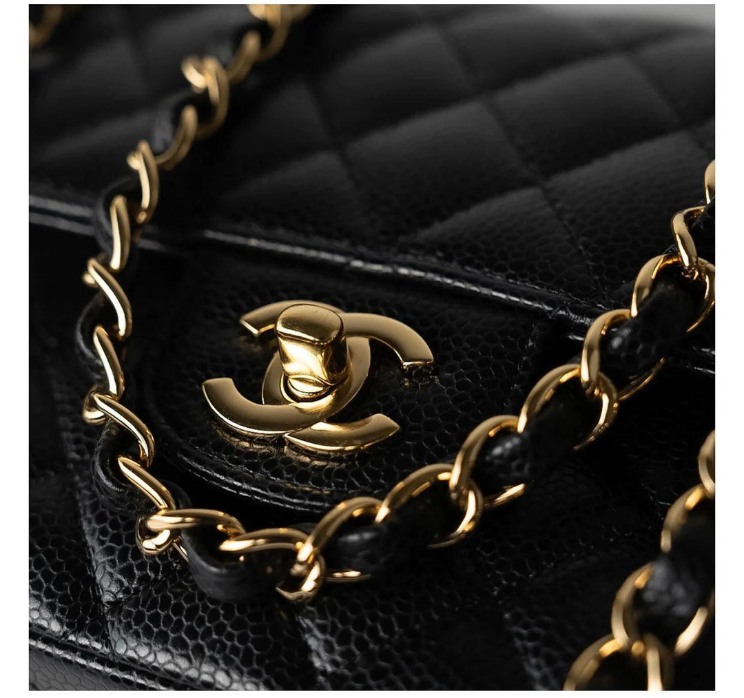 Chanel Classic Double Flap Bag Quilted Caviar Medium - My Luxe Bag